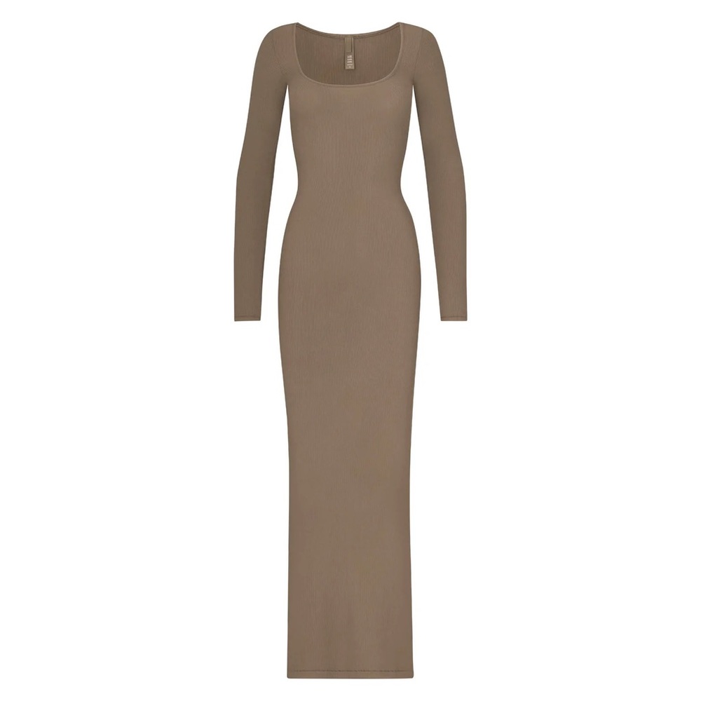 SKIMS SOFT LOUNGE LONG SLEEVE DRESS Oxide M